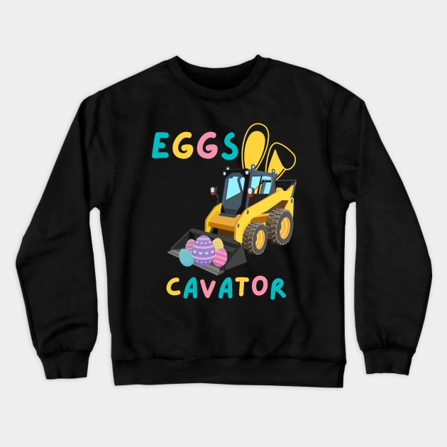 Eggs Cavator Bunny Excavator Cute Easter Day Toddler Cool Crewneck Sweatshirt by Johner_Clerk_Design